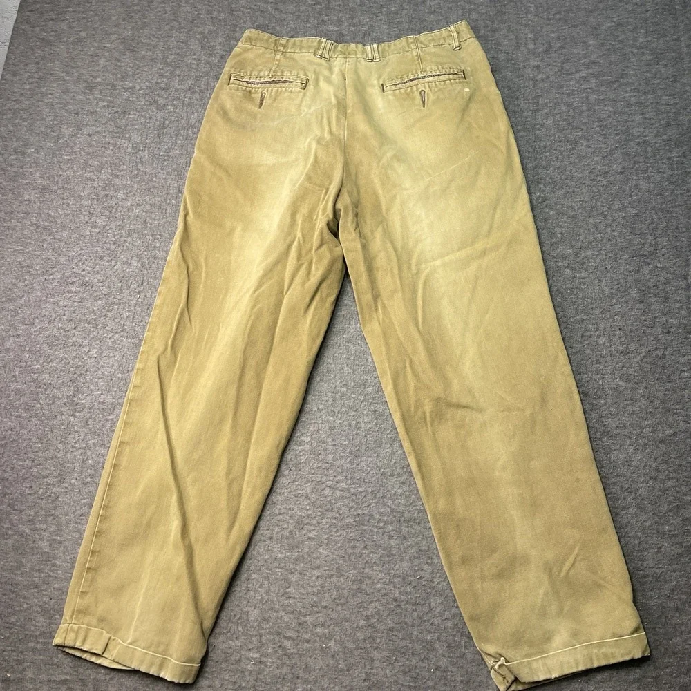 Vintage Bobbio Pants Womens Size 31 Brown Khaki Flat‎ Front Retro Casual 80s
